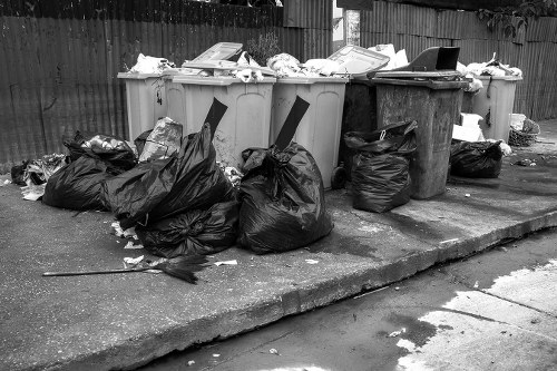 Placement of a skip in a narrow Soho street